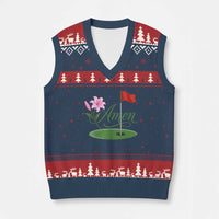 Amen Funny Golf V-Neck Knit Sweater Vest Azalea Floral Augusta Georgia for Golfers