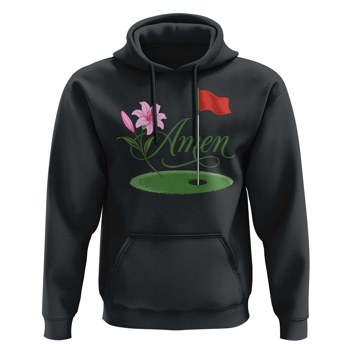 Amen Funny Golf Hoodie Azalea Floral Augusta Georgia for Golfers