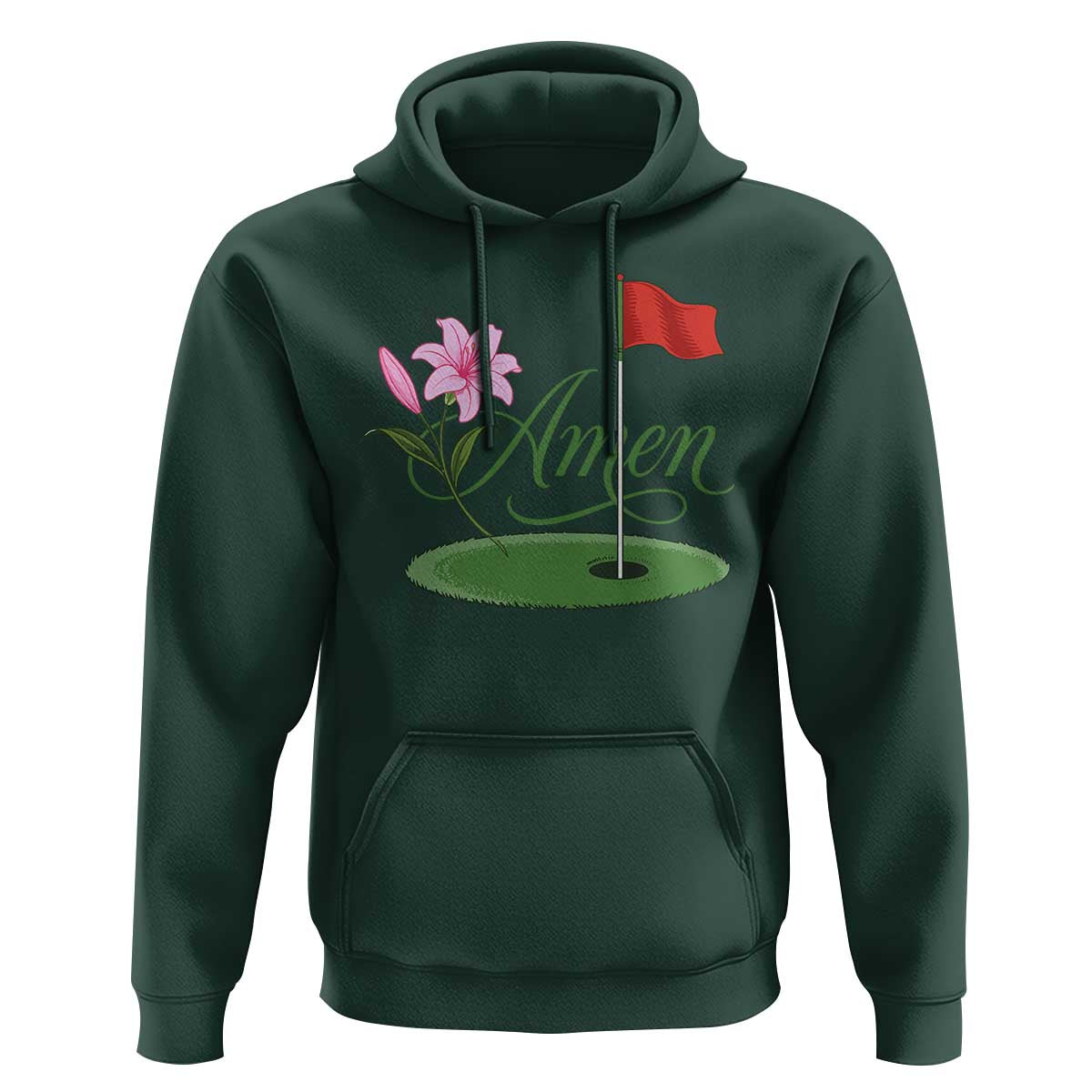 Amen Funny Golf Hoodie Azalea Floral Augusta Georgia for Golfers