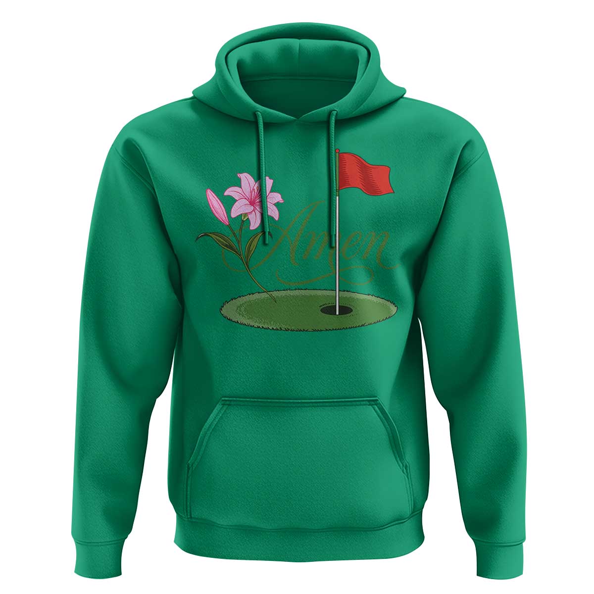 Amen Funny Golf Hoodie Azalea Floral Augusta Georgia for Golfers