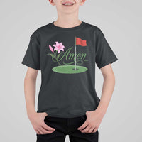 Amen Funny Golf T Shirt For Kid Azalea Floral Augusta Georgia for Golfers