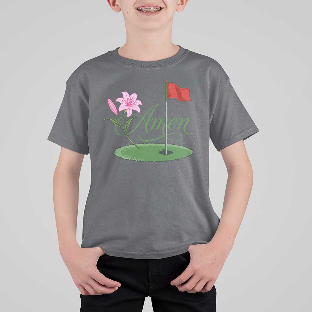 Amen Funny Golf T Shirt For Kid Azalea Floral Augusta Georgia for Golfers