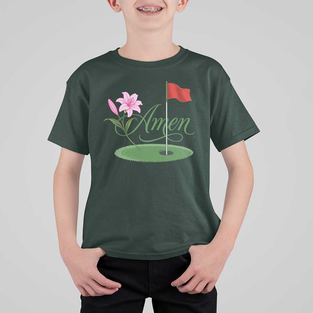 Amen Funny Golf T Shirt For Kid Azalea Floral Augusta Georgia for Golfers