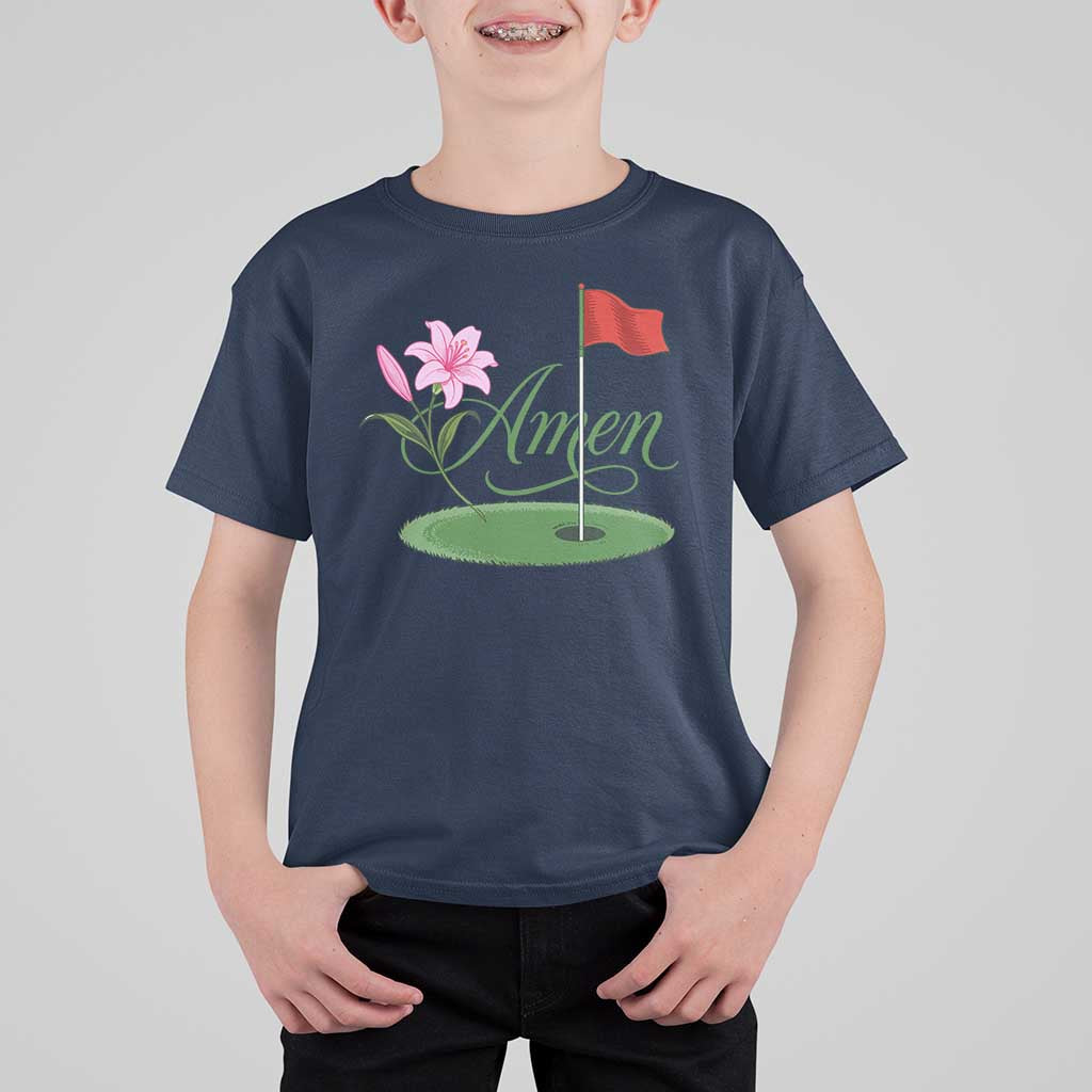 Amen Funny Golf T Shirt For Kid Azalea Floral Augusta Georgia for Golfers
