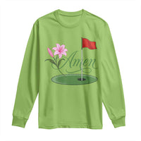 Amen Funny Golf Long Sleeve Shirt Azalea Floral Augusta Georgia for Golfers
