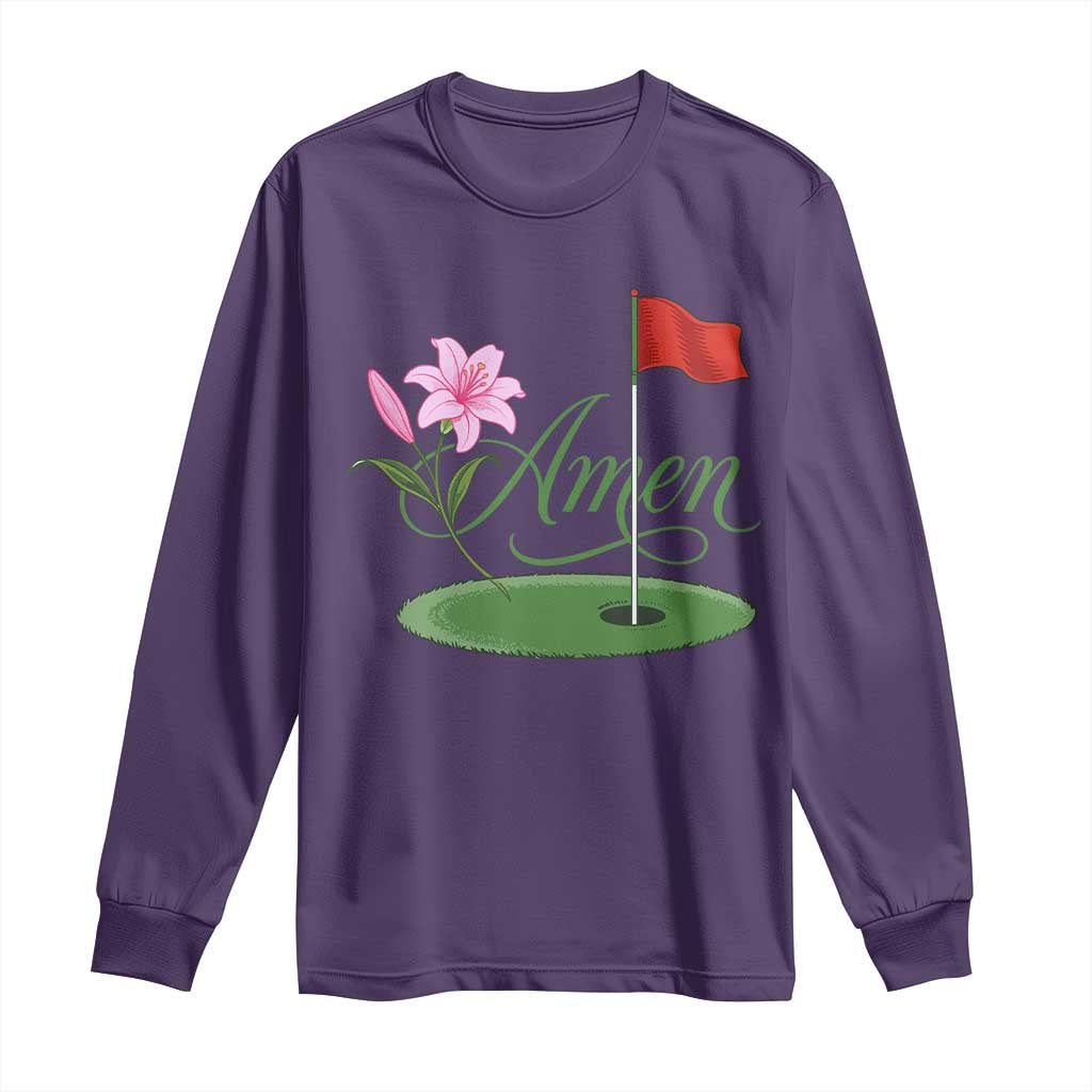 Amen Funny Golf Long Sleeve Shirt Azalea Floral Augusta Georgia for Golfers