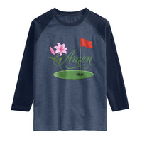 Amen Funny Golf Raglan Shirt Azalea Floral Augusta Georgia for Golfers