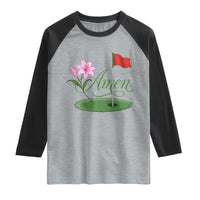 Amen Funny Golf Raglan Shirt Azalea Floral Augusta Georgia for Golfers