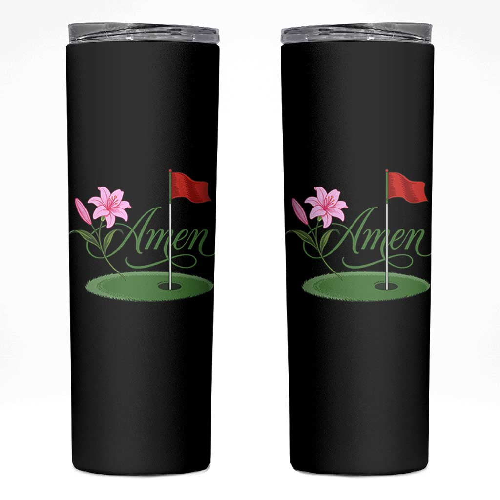 Amen Funny Golf Skinny Tumbler Azalea Floral Augusta Georgia for Golfers