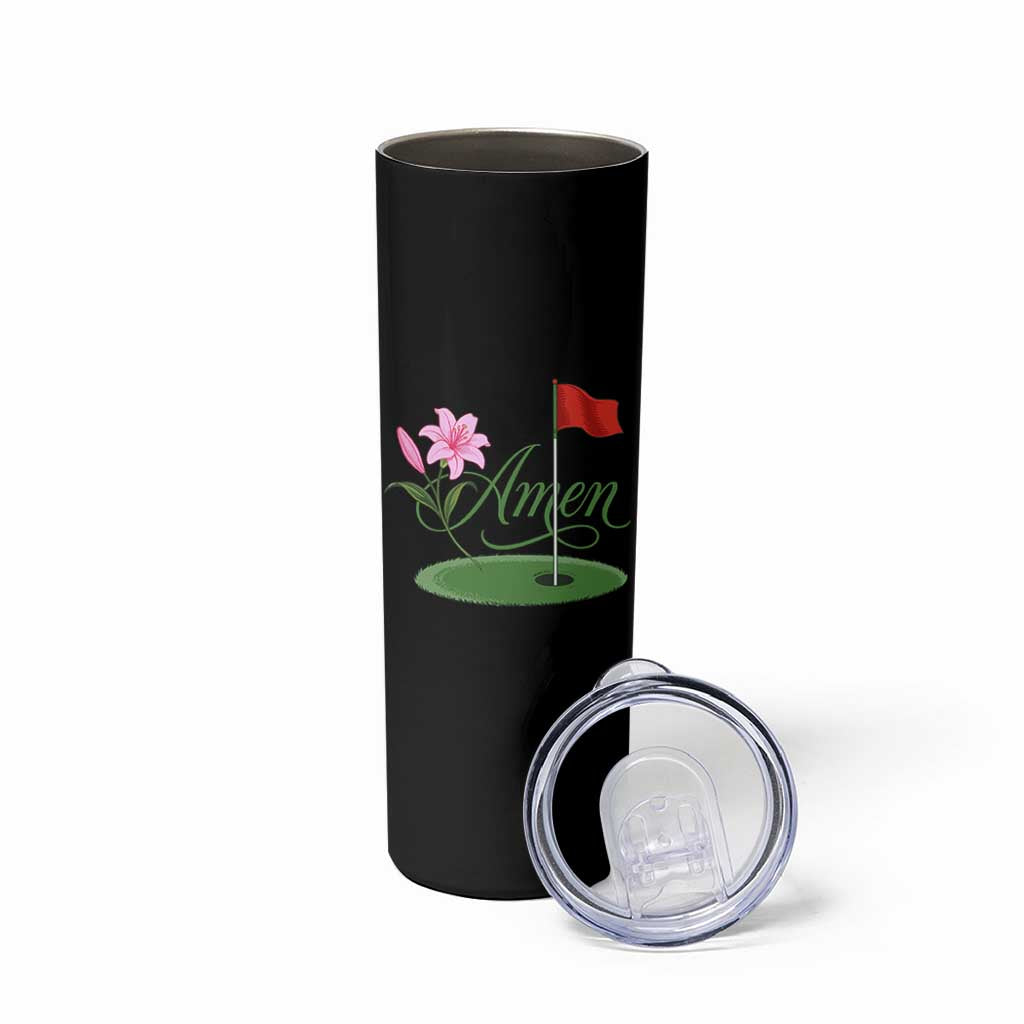 Amen Funny Golf Skinny Tumbler Azalea Floral Augusta Georgia for Golfers