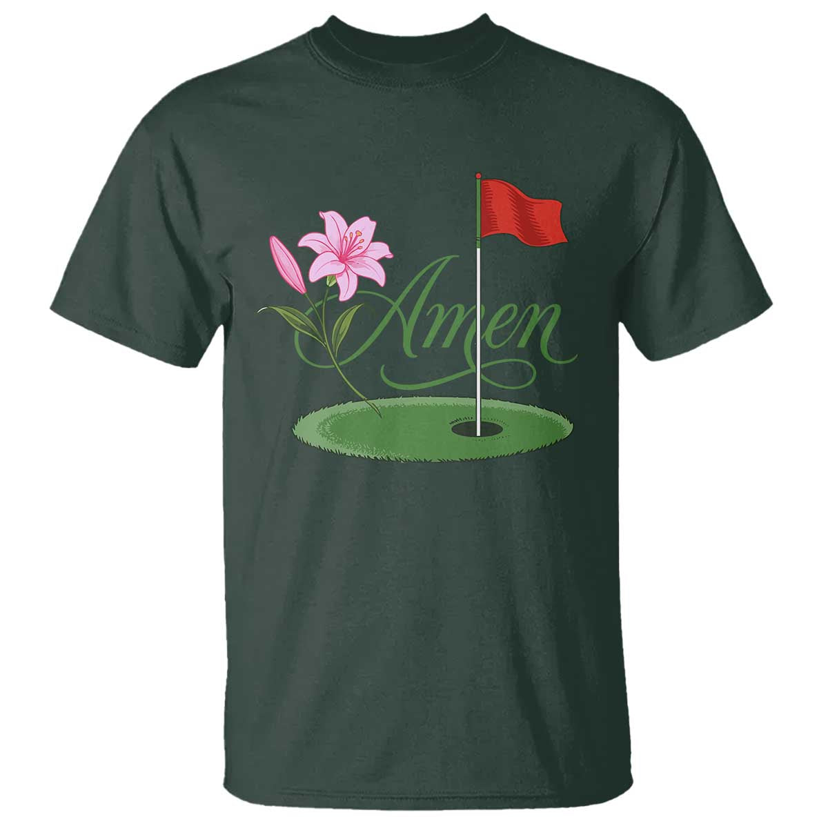 Amen Funny Golf T Shirt Azalea Floral Augusta Georgia for Golfers