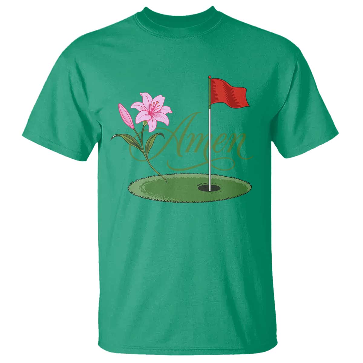 Amen Funny Golf T Shirt Azalea Floral Augusta Georgia for Golfers