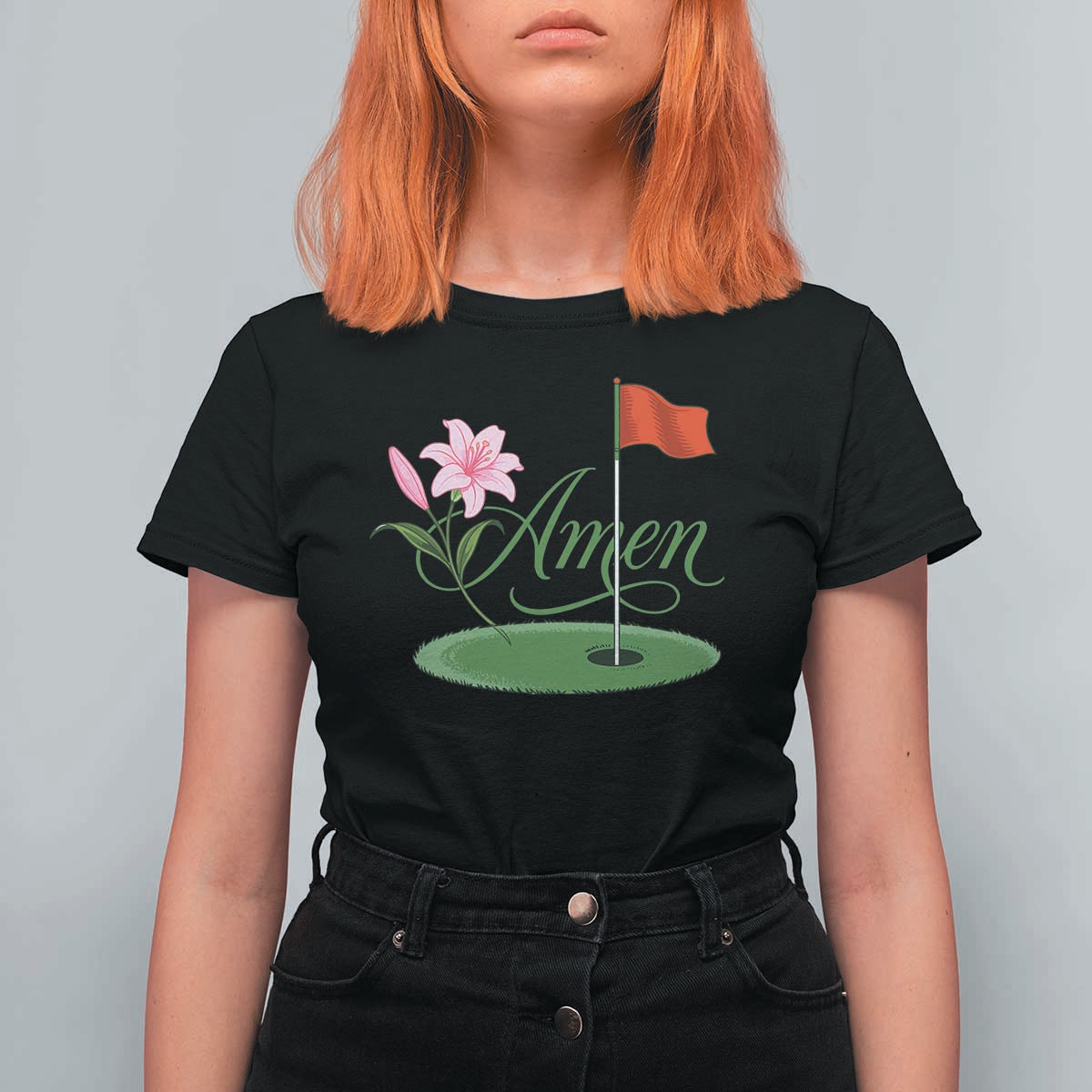 Amen Funny Golf T Shirt For Women Azalea Floral Augusta Georgia for Golfers