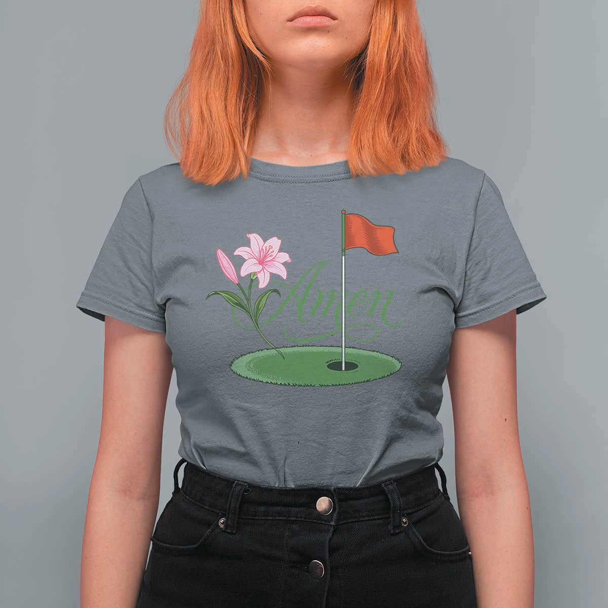Amen Funny Golf T Shirt For Women Azalea Floral Augusta Georgia for Golfers