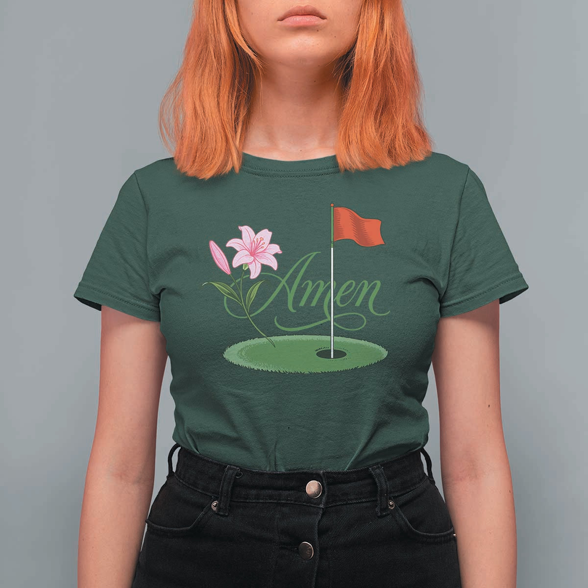 Amen Funny Golf T Shirt For Women Azalea Floral Augusta Georgia for Golfers
