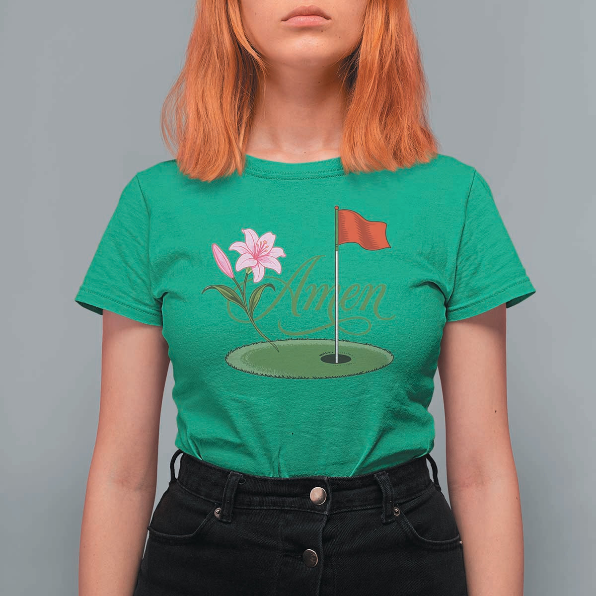 Amen Funny Golf T Shirt For Women Azalea Floral Augusta Georgia for Golfers
