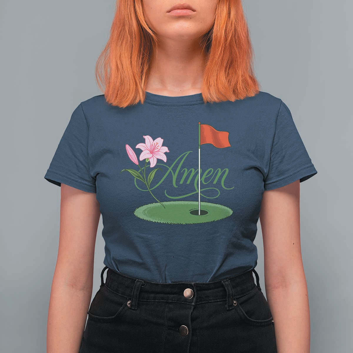 Amen Funny Golf T Shirt For Women Azalea Floral Augusta Georgia for Golfers