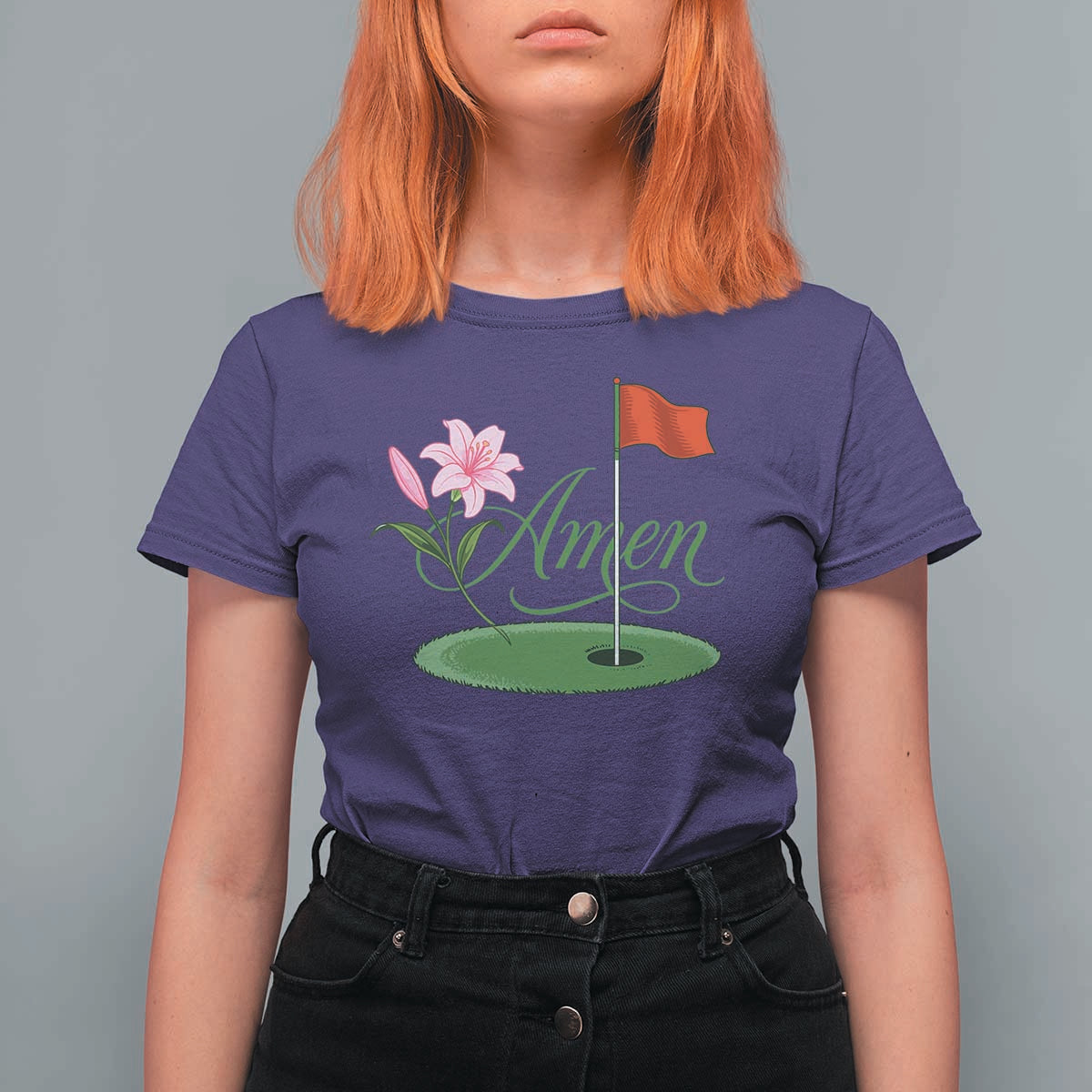 Amen Funny Golf T Shirt For Women Azalea Floral Augusta Georgia for Golfers