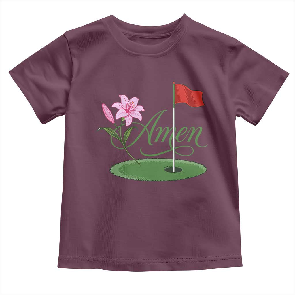Amen Funny Golf Toddler T Shirt Azalea Floral Augusta Georgia for Golfers