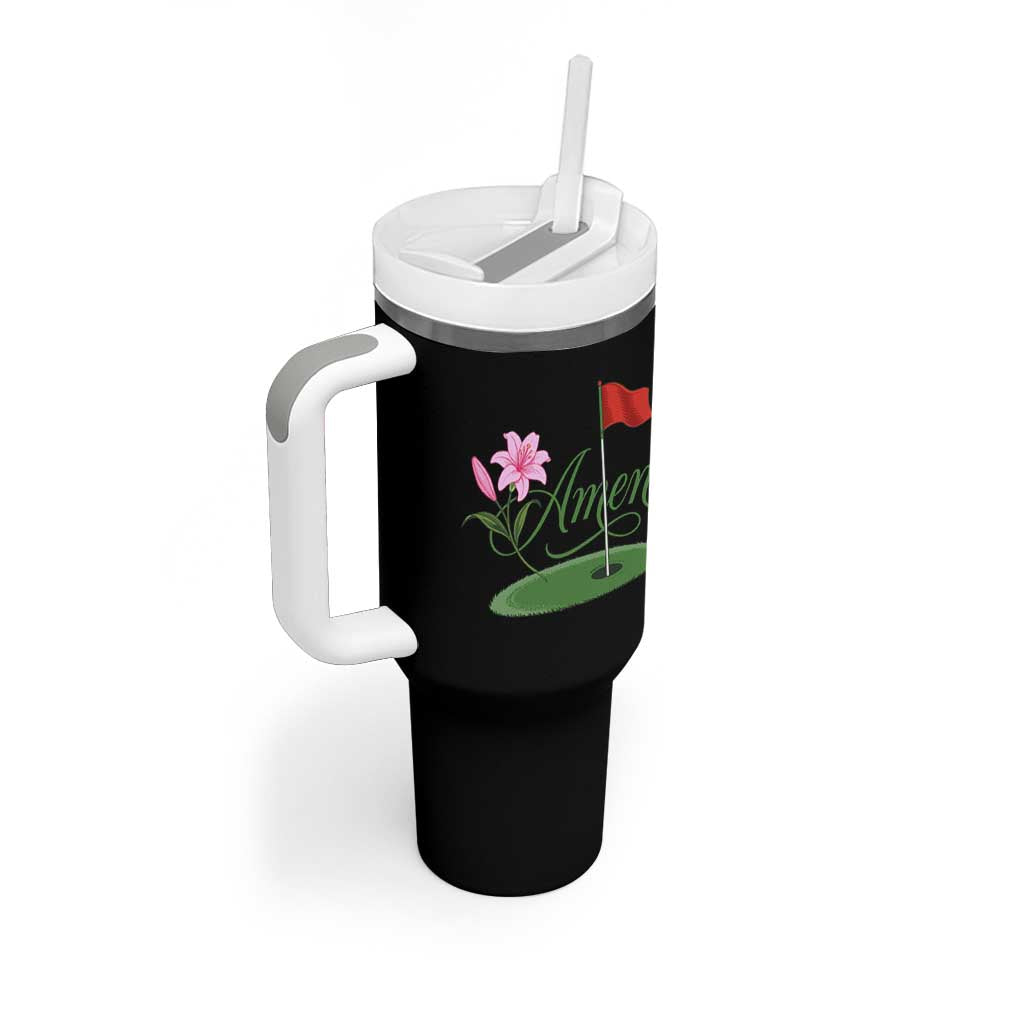 Amen Funny Golf Tumbler With Handle Azalea Floral Augusta Georgia for Golfers