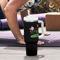 Amen Funny Golf Tumbler With Handle Azalea Floral Augusta Georgia for Golfers
