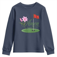 Amen Funny Golf Youth Sweatshirt Azalea Floral Augusta Georgia for Golfers
