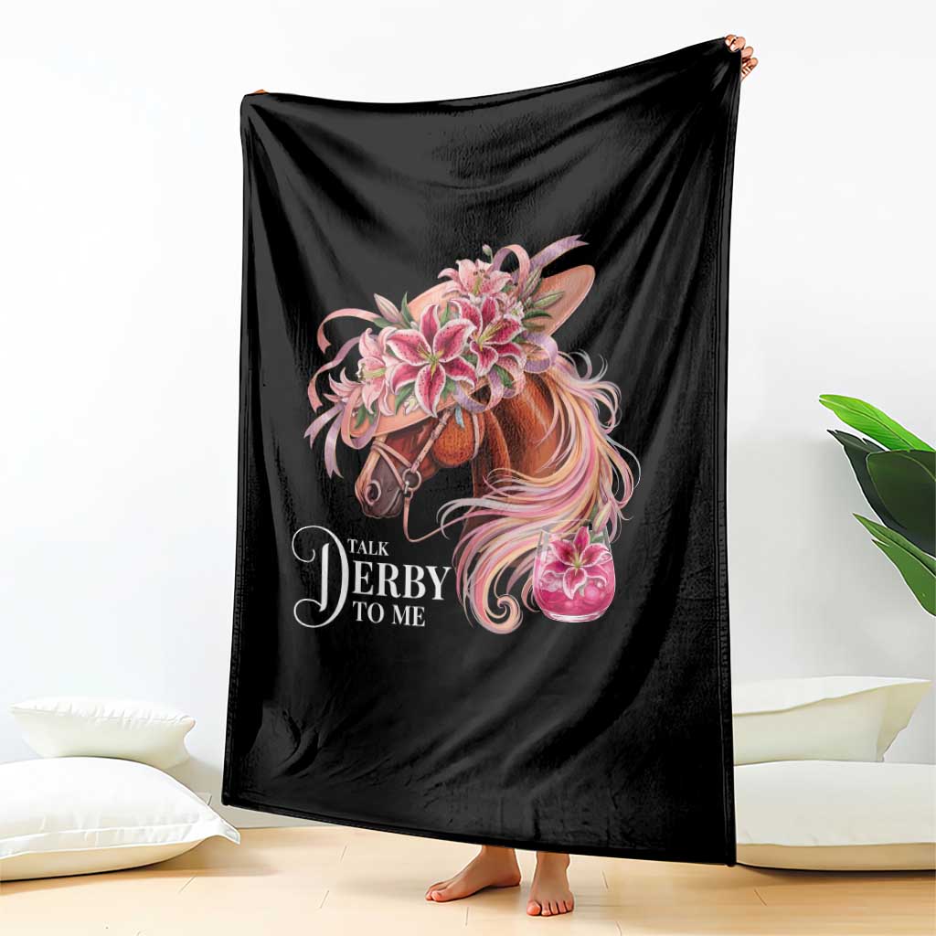 Talk Derby To Me Throw Blanket Funny Horse Racing Derby Day Stargazer Lilies