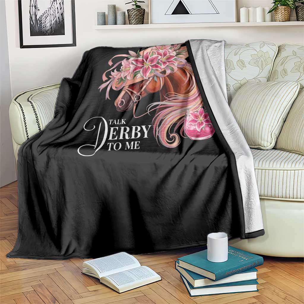 Talk Derby To Me Throw Blanket Funny Horse Racing Derby Day Stargazer Lilies