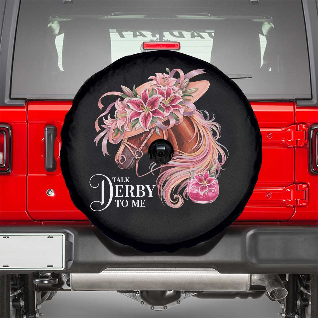Talk Derby To Me Spare Tire Cover Funny Horse Racing Derby Day Stargazer Lilies