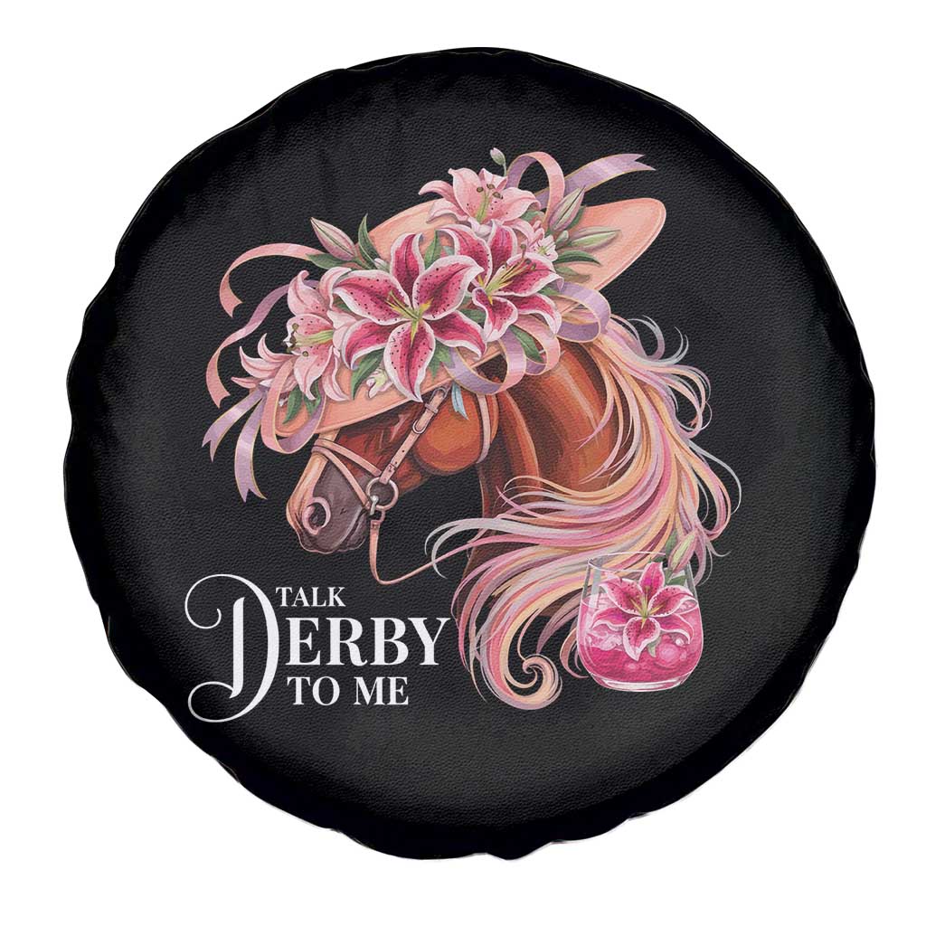 Talk Derby To Me Spare Tire Cover Funny Horse Racing Derby Day Stargazer Lilies