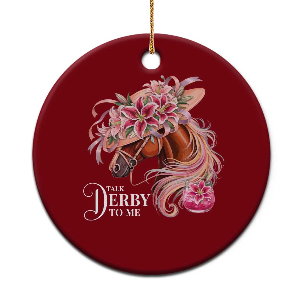 Talk Derby To Me Ceramic Ornament Funny Horse Racing Derby Day Stargazer Lilies