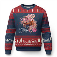 Talk Derby To Me Ugly Christmas Sweater Funny Horse Racing Derby Day Stargazer Lilies
