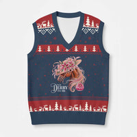 Talk Derby To Me V-Neck Knit Sweater Vest Funny Horse Racing Derby Day Stargazer Lilies