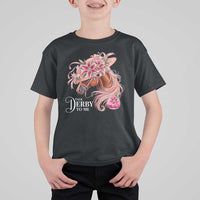 Talk Derby To Me T Shirt For Kid Funny Horse Racing Derby Day Stargazer Lilies