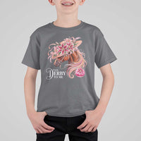 Talk Derby To Me T Shirt For Kid Funny Horse Racing Derby Day Stargazer Lilies