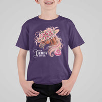 Talk Derby To Me T Shirt For Kid Funny Horse Racing Derby Day Stargazer Lilies