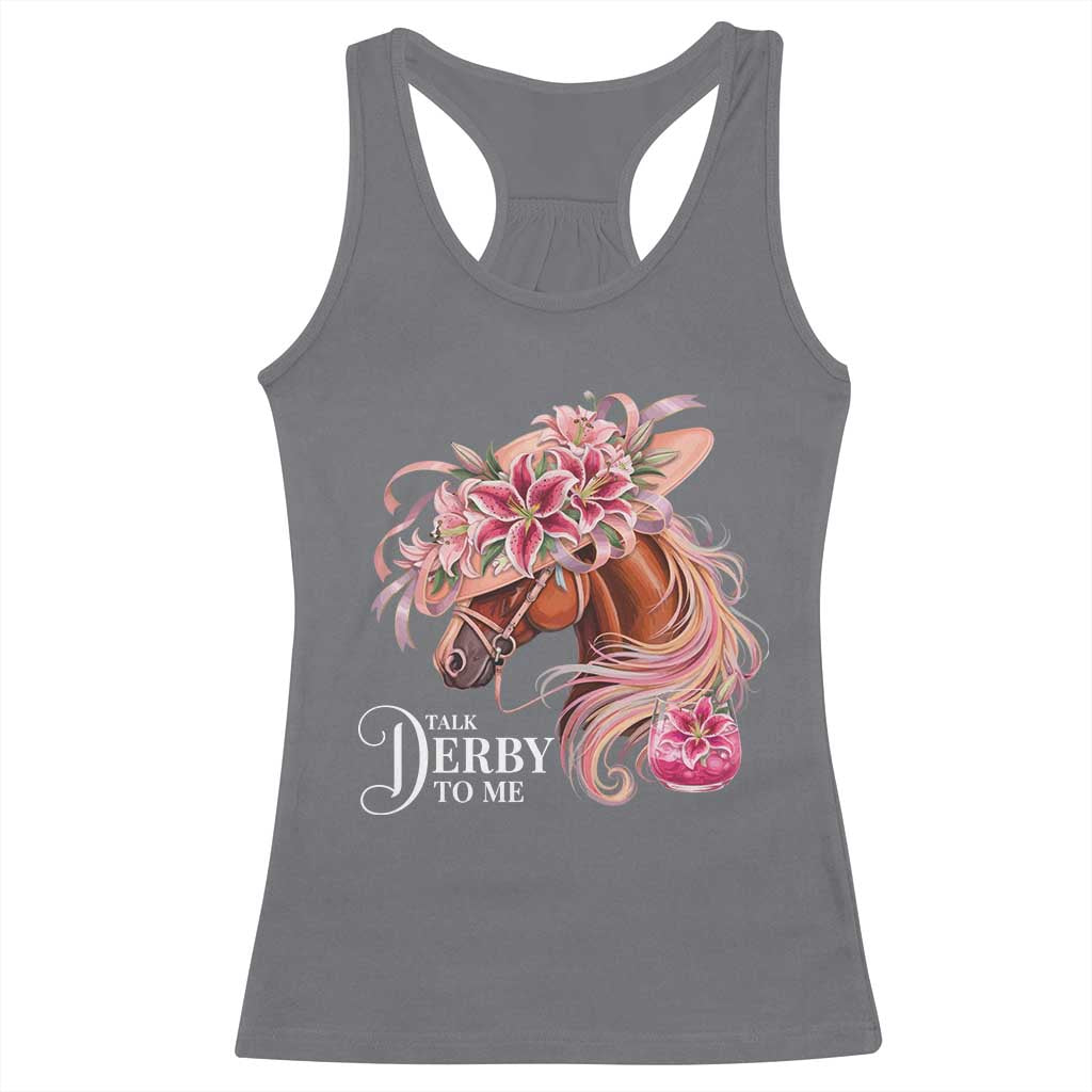 Talk Derby To Me Racerback Tank Top Funny Horse Racing Derby Day Stargazer Lilies