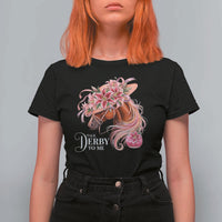 Talk Derby To Me T Shirt For Women Funny Horse Racing Derby Day Stargazer Lilies