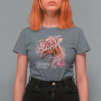 Talk Derby To Me T Shirt For Women Funny Horse Racing Derby Day Stargazer Lilies
