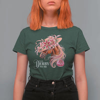 Talk Derby To Me T Shirt For Women Funny Horse Racing Derby Day Stargazer Lilies