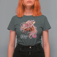 Talk Derby To Me T Shirt For Women Funny Horse Racing Derby Day Stargazer Lilies