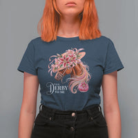Talk Derby To Me T Shirt For Women Funny Horse Racing Derby Day Stargazer Lilies
