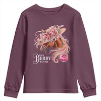 Talk Derby To Me Youth Sweatshirt Funny Horse Racing Derby Day Stargazer Lilies