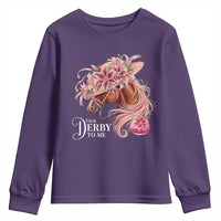 Talk Derby To Me Youth Sweatshirt Funny Horse Racing Derby Day Stargazer Lilies