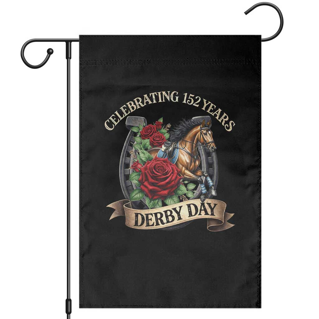 Celebrating 152 Years Derby Day Garden Flag Vintage Horse Racing Roses