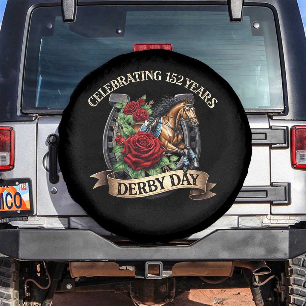 Celebrating 152 Years Derby Day Spare Tire Cover Vintage Horse Racing Roses