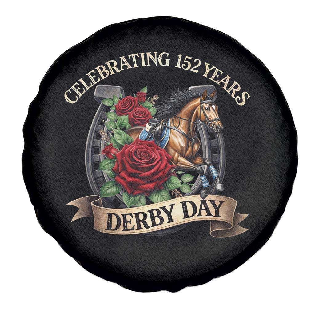 Celebrating 152 Years Derby Day Spare Tire Cover Vintage Horse Racing Roses