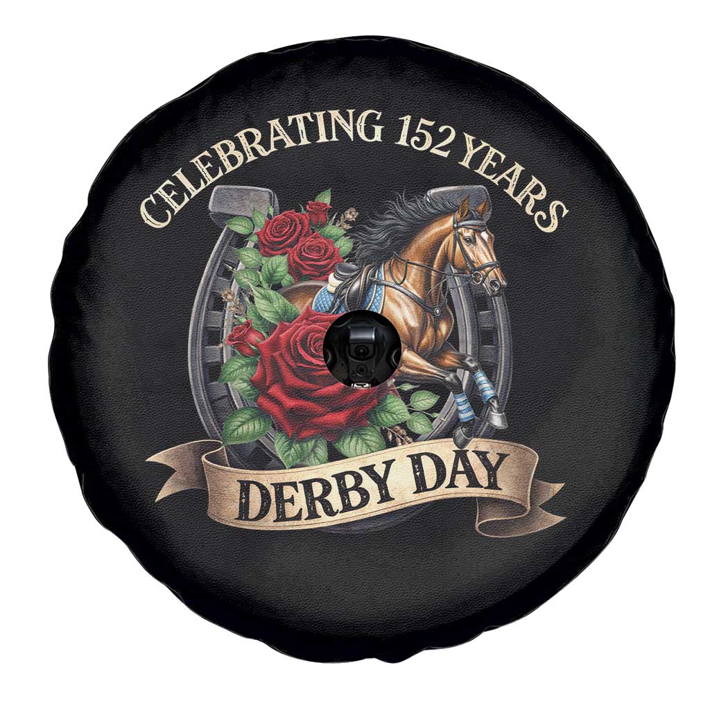 Celebrating 152 Years Derby Day Spare Tire Cover Vintage Horse Racing Roses