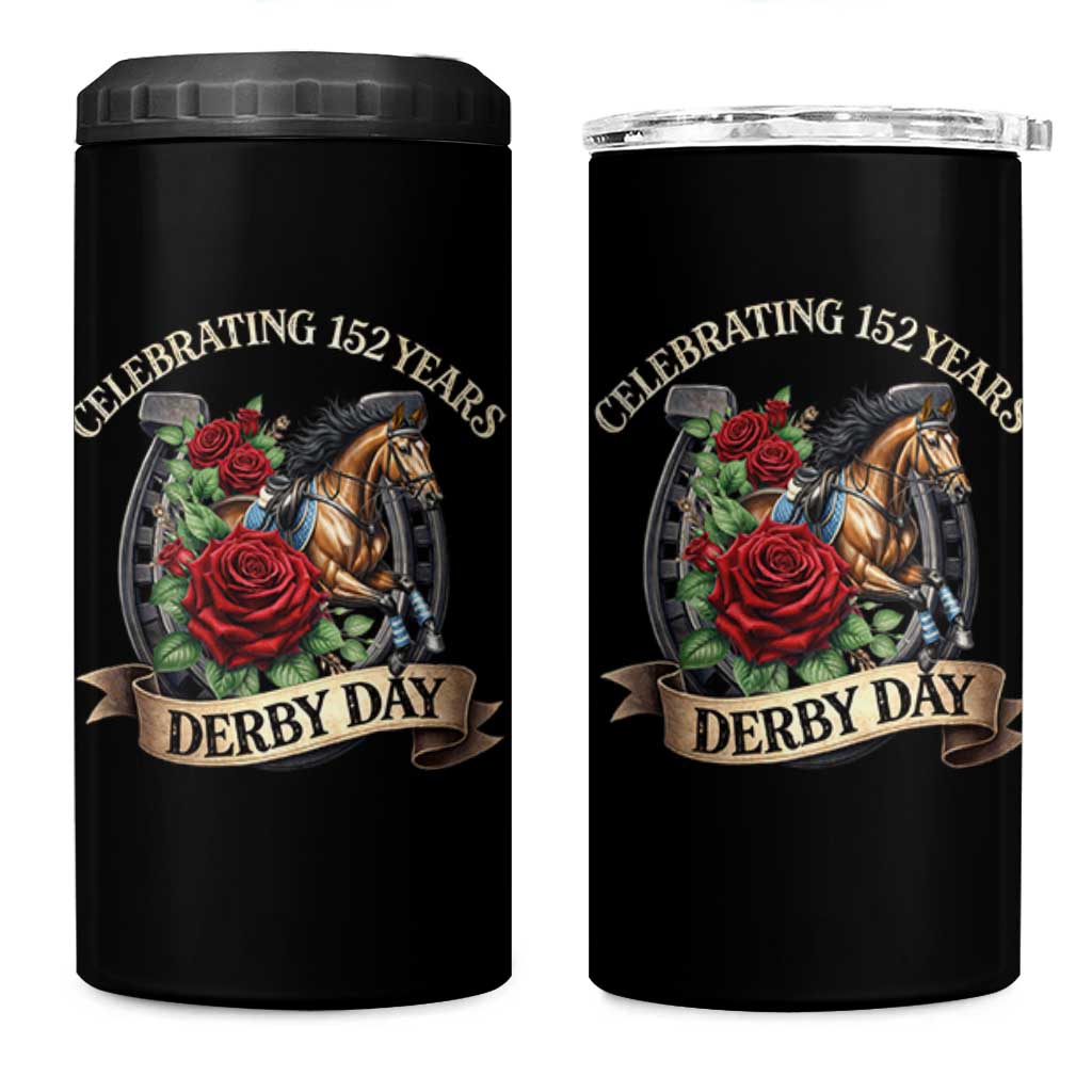 Celebrating 152 Years Derby Day 4 in 1 Can Cooler Tumbler Vintage Horse Racing Roses