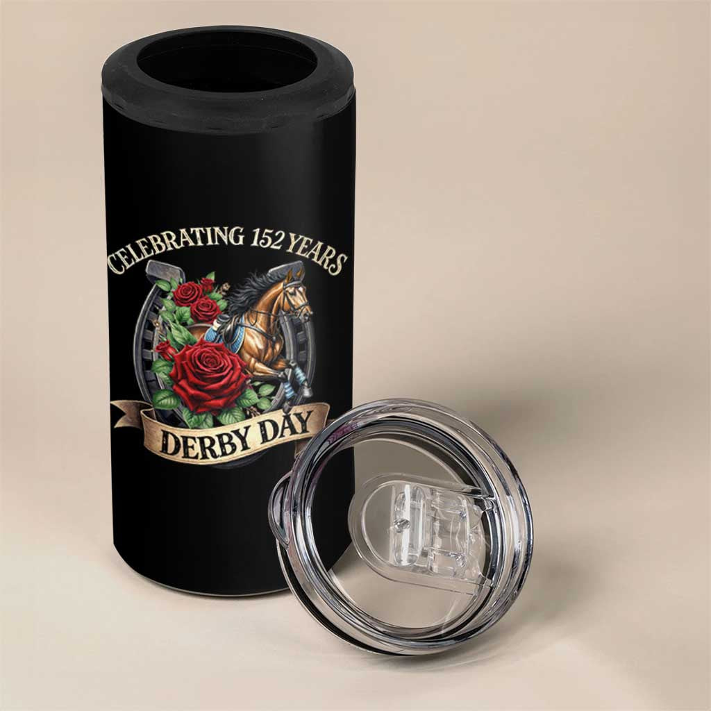 Celebrating 152 Years Derby Day 4 in 1 Can Cooler Tumbler Vintage Horse Racing Roses